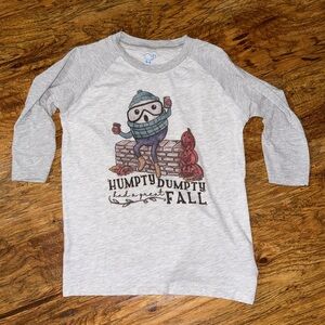 Gray Humpty Dumpty Kids Raglan Shirt